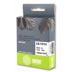 Картридж ленточный Cactus CS-TZ131 TZe-131, для Brother 1010/1280/1830VP/7600VP, цвет чёрный - фото 51376212