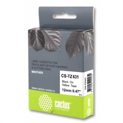 Картридж ленточный Cactus CS-TZ631 TZe-631, для Brother 1010/1260VP/1830VP/9700PC, цвет чёрный - фото 51376213