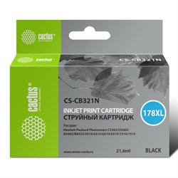 Картридж Cactus CS-CB321N(CS-CB321, для HP PS B8553/C5383/C6383, 21,6 мл, цвет чёрный - фото 51376304