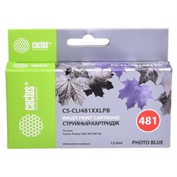 Картридж Cactus CS-CLI481XXLPB, для Canon Pixma TS8140/TS9140, 12 мл, цвет голубой - фото 51376337