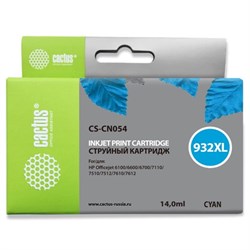 Картридж Cactus CS-CN054 №933XL, для HP DJ 6600, 14 мл, цвет голубой - фото 51376345