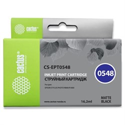 Картридж Cactus CS-EPT0548 T0548 матовый, для Epson Stylus Photo R800/R1800, 16,2 мл, цвет чёрный - фото 51376378