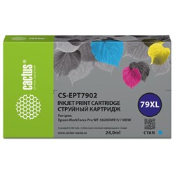 Картридж Cactus CS-EPT7902 79XL, для Epson WF-4630 Pro/WF-4640 Pro/WF-5110 Pro, цвет голубой - фото 51376406