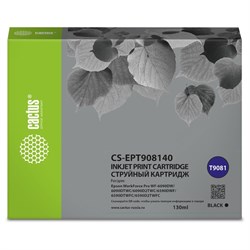Картридж Cactus CS-EPT908140 T9081, для Epson WF-6090DW/WF-6590DWF Pro, 130 мл, цвет чёрный - фото 51376414