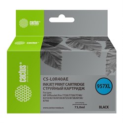 Картридж Cactus CS-L0R40AE 957XL, для HP OJ 8210/8218/8720/8725/8730, 73 мл, цвет чёрный - фото 51376455