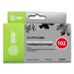 Картридж Cactus CS-PFI102BK, для Canon iPF500/iPF600/iPF700/MFPM40/iPF765, 130 мл, цвет чёрный - фото 51376469