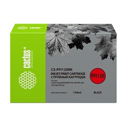 Картридж Cactus CS-PFI120BK, для Canon TM-200/TM-205/TM-300/TM-305, 130 мл, цвет чёрный - фото 51376478