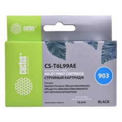 Картридж струйный Cactus CS-T6L99AE №903, для HP OJP 6950/6960/6970, 21,6 мл, цвет чёрный - фото 51376505