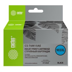 Картридж струйный Cactus CS-T6M15AE №903XL, для HP OJP 6950/6960/6970, 37 мл, цвет чёрный - фото 51376509