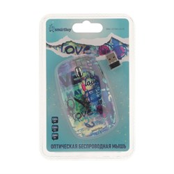 Мышь Smartbuy 327AG принт Love, беспроводная, оптическая, 2000 dpi, 2xAAА , USB, принт Love - фото 51377341