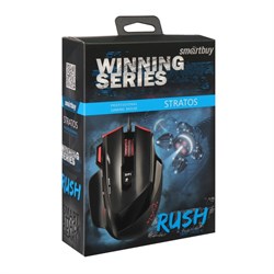 Мышь Smartbuy RUSH Stratos, игровая, проводная, 3200 dpi, USB, подсветка, чёрная - фото 51377389