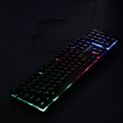 Клавиатура Гарнизон GK-200GL, игровая, проводная, мембранная,104 клавиши,подсветка, чёрная - фото 51377589