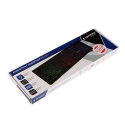 Клавиатура Gembird KB-250L, игровая, проводная, 104 клавиши, подсветка, USB, чёрная - фото 51377605