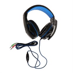 Наушники Gembird MHS-G215, игровые, микрофон, 3.5 мм, 2м, чёрно-синие - фото 51377659