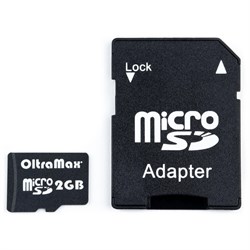 Карта памяти OltraMax MicroSD, 2 Гб, класс 2, с адаптером SD - фото 51378077