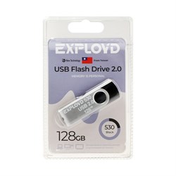 Флешка Exployd 530, 128 Гб, USB2.0, чт до 15 Мб/с, зап до 8 Мб/с, чёрная - фото 51378233