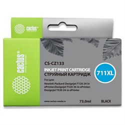 Картридж струйный Cactus CS-CZ133 №711, для HP DJ T120/T520, 73 мл, чёрный - фото 51378772