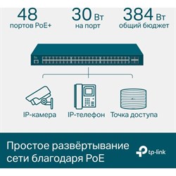 Коммутатор TP-Link TL-SG3452P, управляемый, 48х10/100/1000BASE-T - фото 51378791