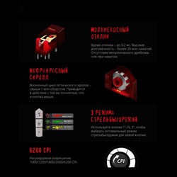 Мышь A4Tech Bloody A70, оптическая, проводная, 6200dpi, USB, чёрный с рисунком - фото 51378814