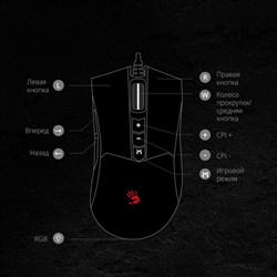 Мышь A4Tech Bloody ES9, оптическая, проводная, 6200dpi, USB, чёрный - фото 51378838