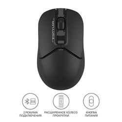 Мышь A4Tech Fstyler FB12, оптическая, беспроводная, 1200 dpi, USB, чёрный - фото 51378865