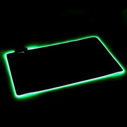 Коврик для мыши, 60х35х0.3 см, с подсветкой RGB, USB, черный - фото 51378952