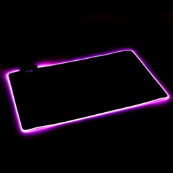 Коврик для мыши, 60х35х0.3 см, с подсветкой RGB, USB, черный - фото 51378953