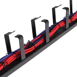 Кабельный органайзер для ПК ExeGate CM19-1U-5MR, 5 колец, металл, чёрный - фото 51379084