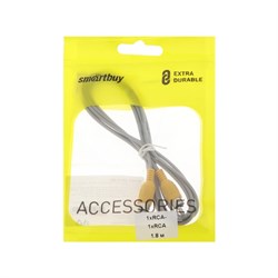 Кабель аудио/видео Smartbuy KA-111-250, 1xRCA(m)-1xRCA(m), 1.8 м, серый - фото 51379846