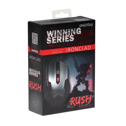 Мышь Smartbuy RUSH Ironclad, беспроводная, оптическая, 1600 dpi, 2xAAA (не в компл), черная - фото 51379874