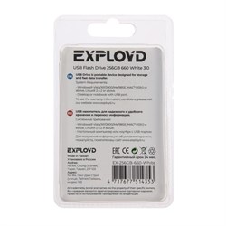 Флешка Exployd 660, 256 Гб, USB3.0, чт до 70 Мб/с, зап до 20 Мб/с, белая - фото 51380052
