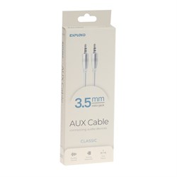 Кабель аудио AUX Exployd EX-K-473, Jack 3.5 мм(m)-Jack 3.5 мм(m), 1м, белый - фото 51380077