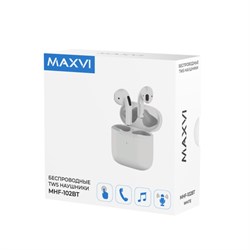 Наушники Maxvi MHF-102BT, вкладыши, сенсорное управление, микрофон, 25/200 мАч, белые - фото 51380381