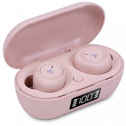 Наушники Accesstyle Melon TWS, беспроводные, вакуумные, 40/300 мАч, дисплей, розовые - фото 51380435