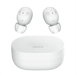 Наушники PERO TWS01, вакуумные, микрофон, кнопка управления, 40/200 мАч, белые - фото 51380691