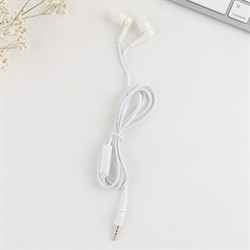 Наушники проводные вакуумные, белые, с микрофоном, 1.2 м - фото 51380886