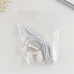 Наушники проводные вакуумные, белые, с микрофоном, 1.2 м - фото 51380890