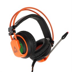 Наушники CANYON Corax GH-5A, игровые, микрофон, 2x3.5 мм + USB, 2м, чёрно-оранжевые - фото 51381437