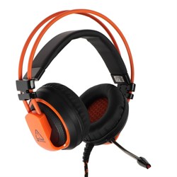 Наушники CANYON Corax GH-5A, игровые, микрофон, 2x3.5 мм + USB, 2м, чёрно-оранжевые - фото 51381438