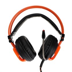 Наушники CANYON Corax GH-5A, игровые, микрофон, 2x3.5 мм + USB, 2м, чёрно-оранжевые - фото 51381440