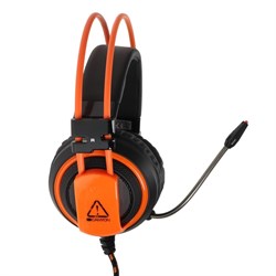 Наушники CANYON Corax GH-5A, игровые, микрофон, 2x3.5 мм + USB, 2м, чёрно-оранжевые - фото 51381441