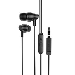 Наушники Borofone BM61 Wanderer, вакуумные, микрофон, Jack 3.5 мм, кабель 1 м, чёрные - фото 51382849