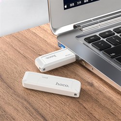 Флешка Hoco UD11 Wisdom, 16 Гб, USB3.0, чт до 100 Мб/с, зап до 30 Мб/с, белая - фото 51382956