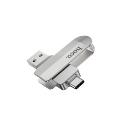 Флешка OTG Hoco UD10 Wise, 16 Гб, USB3.0, USB/Type-C, чт до 120 Мб/с, зап до 30 Мб/с, металл - фото 51382967