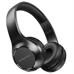 Наушники Borofone BO12 Power, беспроводные, накладные, BT5.0, AUX, 300 мАч, чёрные - фото 51382994