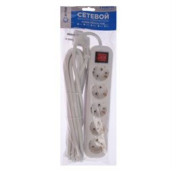 Сетевой фильтр 5bites SP5W-350 5S, 5 розеток, 3х1.5 мм2, с з/к, 16 A, ABS, 5 м, белый - фото 51383053