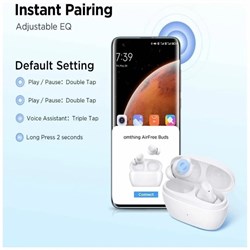 Наушники 1MORE Omthing AirFree Buds EO009, вакуумные, BT 5.3, до 44 часов, белые - фото 51383250