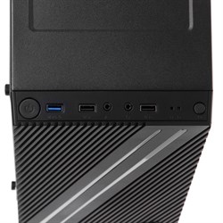 Корпус AEROCOOL Streak Supports GPU, без БП, ATX, 2хUSB 2.0, 1хUSB 3.0, чёрный - фото 51383961