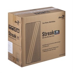 Корпус AEROCOOL Streak Supports GPU, без БП, ATX, 2хUSB 2.0, 1хUSB 3.0, чёрный - фото 51383965