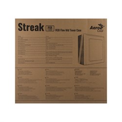 Корпус AEROCOOL Streak Supports GPU, без БП, ATX, 2хUSB 2.0, 1хUSB 3.0, чёрный - фото 51383966